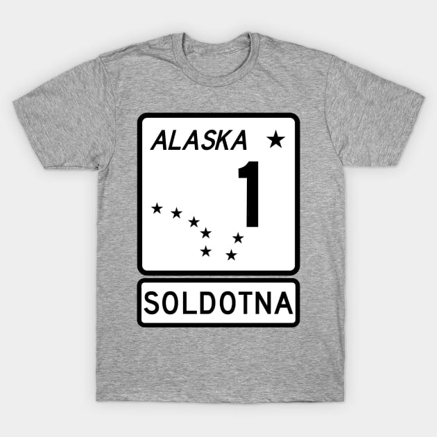 Alaska Highway Route 1 One Soldotna AK T-Shirt by TravelTime